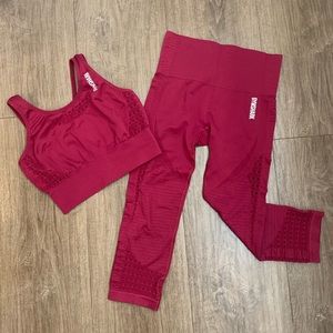 Gym Shark Red seamless set sz S